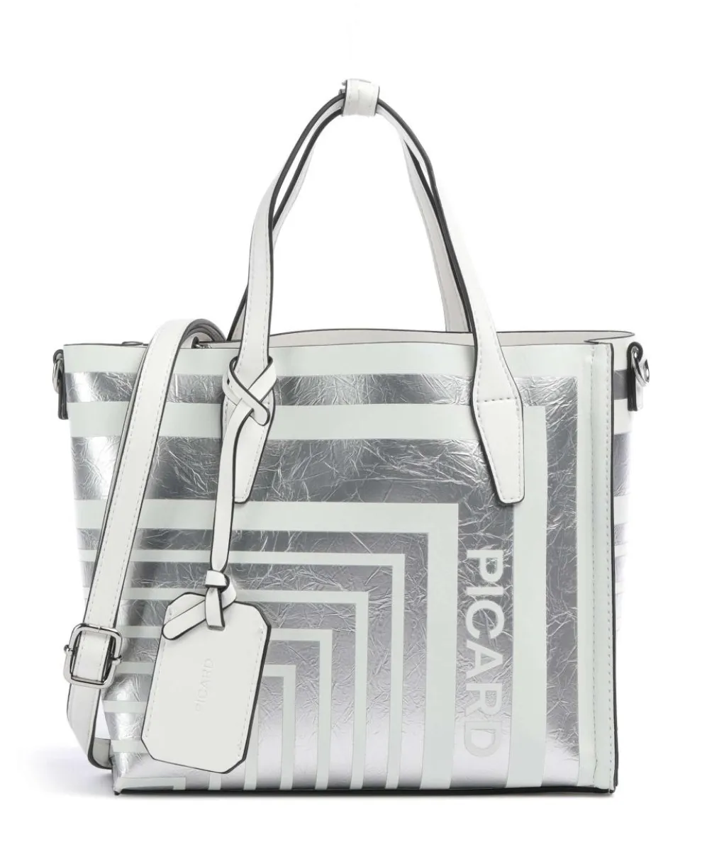 Brasilia Handtasche Lederimitat silber