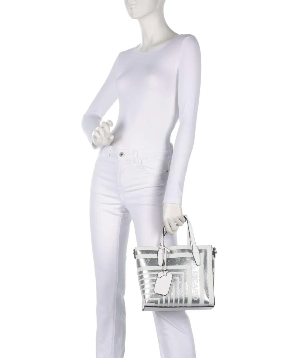 Brasilia Handtasche Lederimitat silber