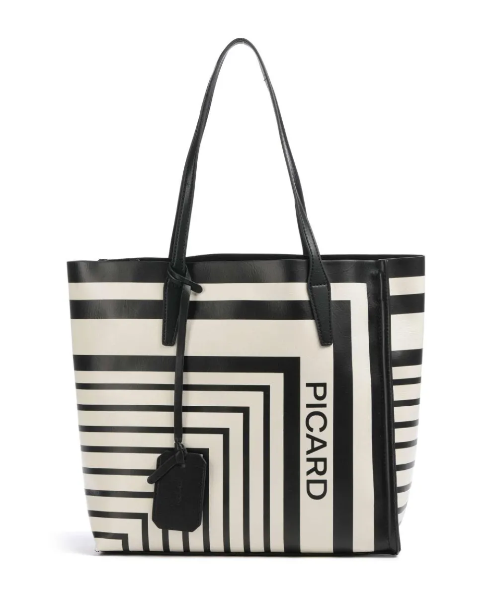 Brasilia Shopper Lederimitat schwarz/weiß