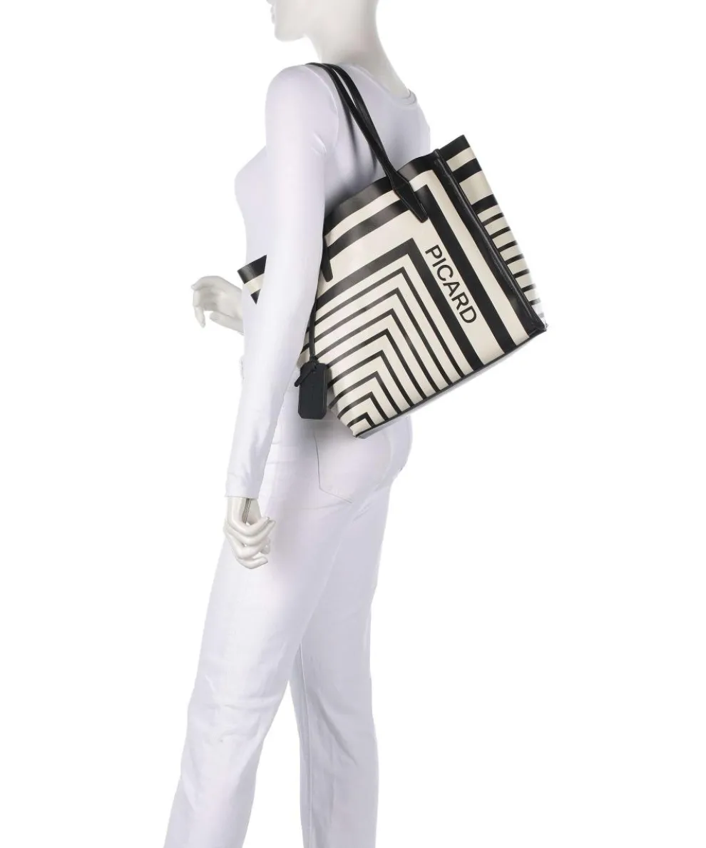 Brasilia Shopper Lederimitat schwarz/weiß