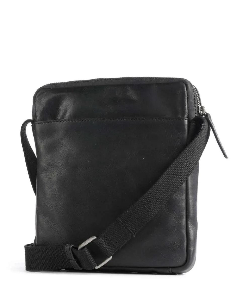 Brick Lane Umhängetasche Leder schwarz