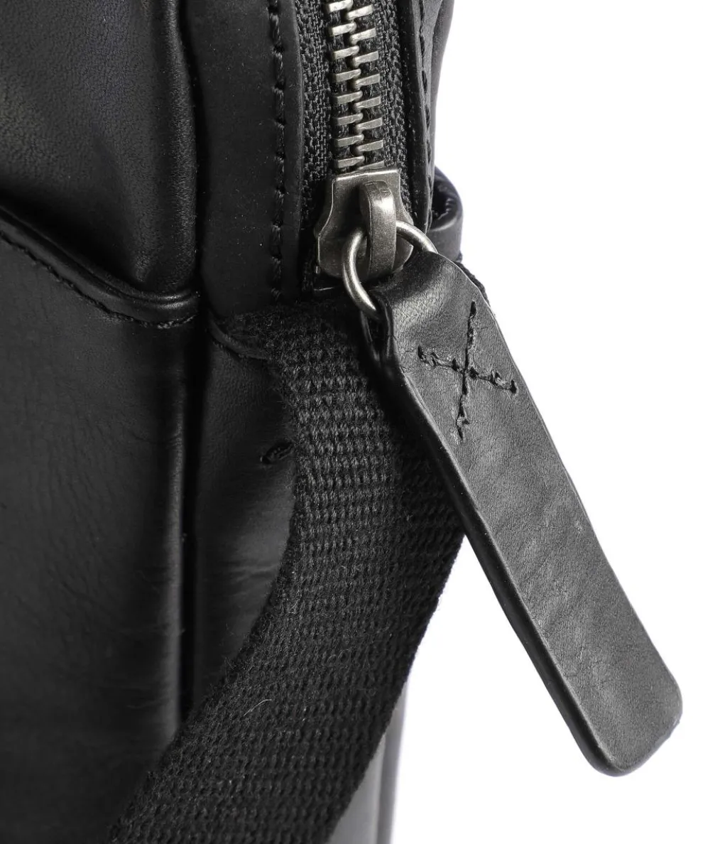 Brick Lane Umhängetasche Leder schwarz