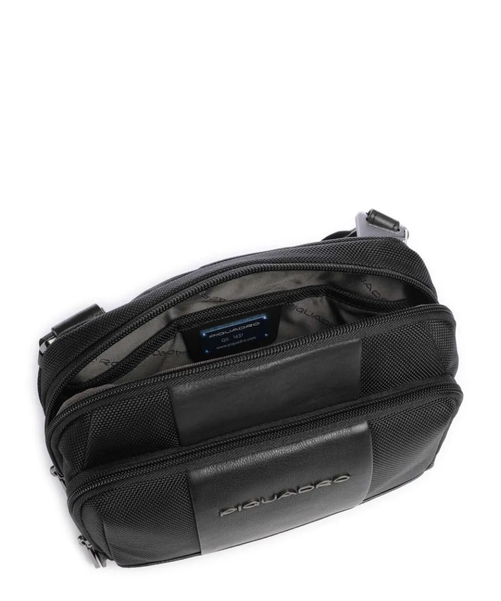 Brief Umhängetasche recyceltes Nylon schwarz