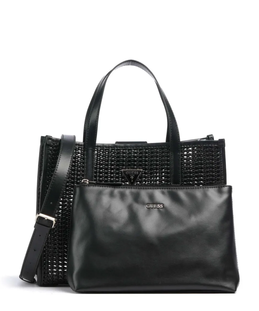 Brigitta Handtasche Lederimitat schwarz