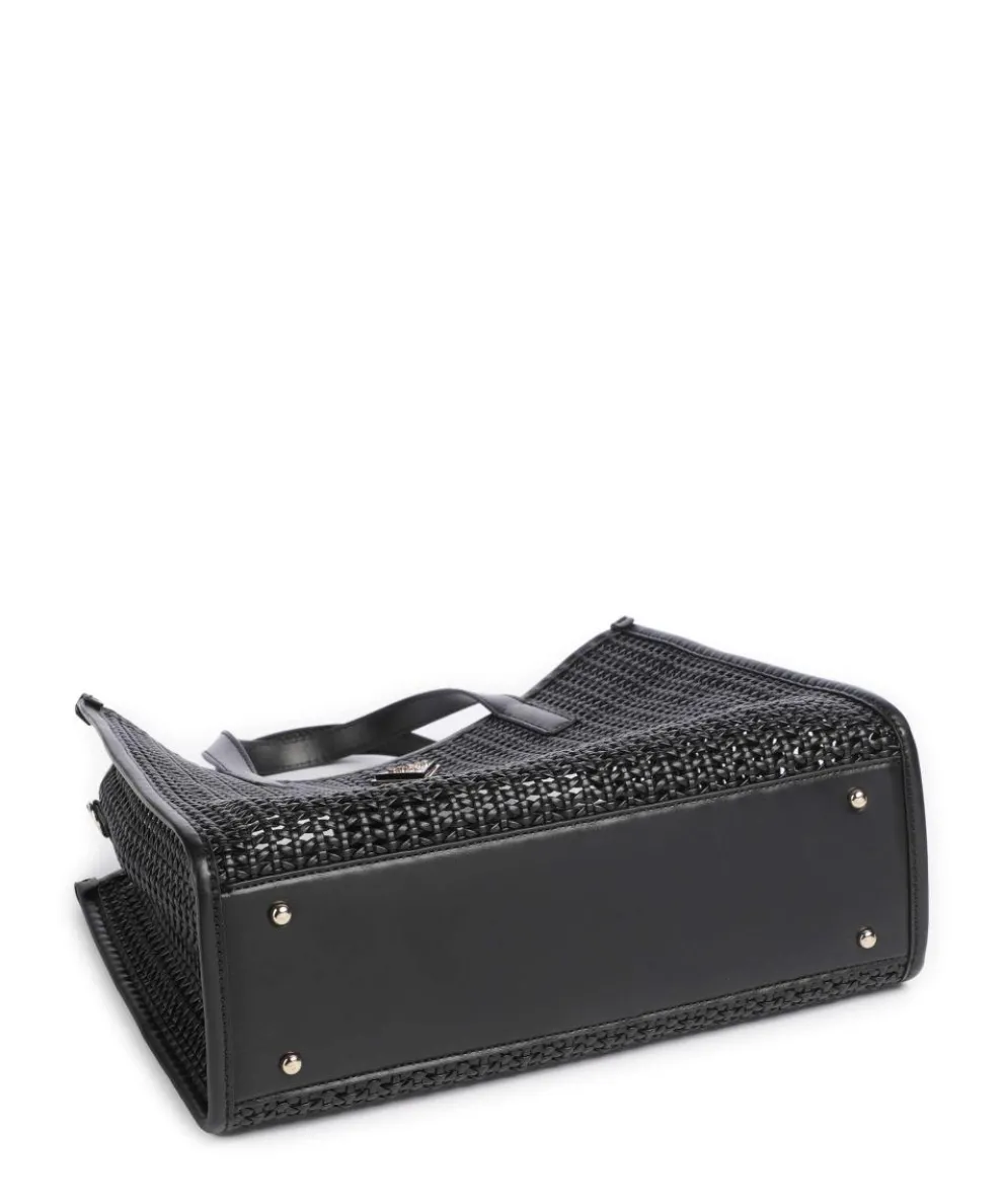 Brigitta Handtasche Lederimitat schwarz