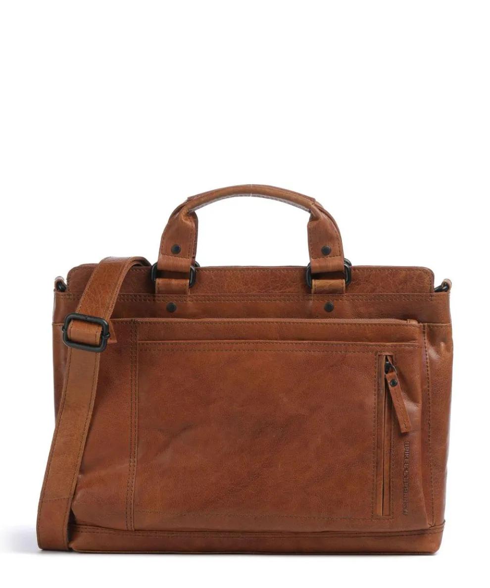 Bronco Bennie Aktentasche 14″ fein genarbtes Leder cognac