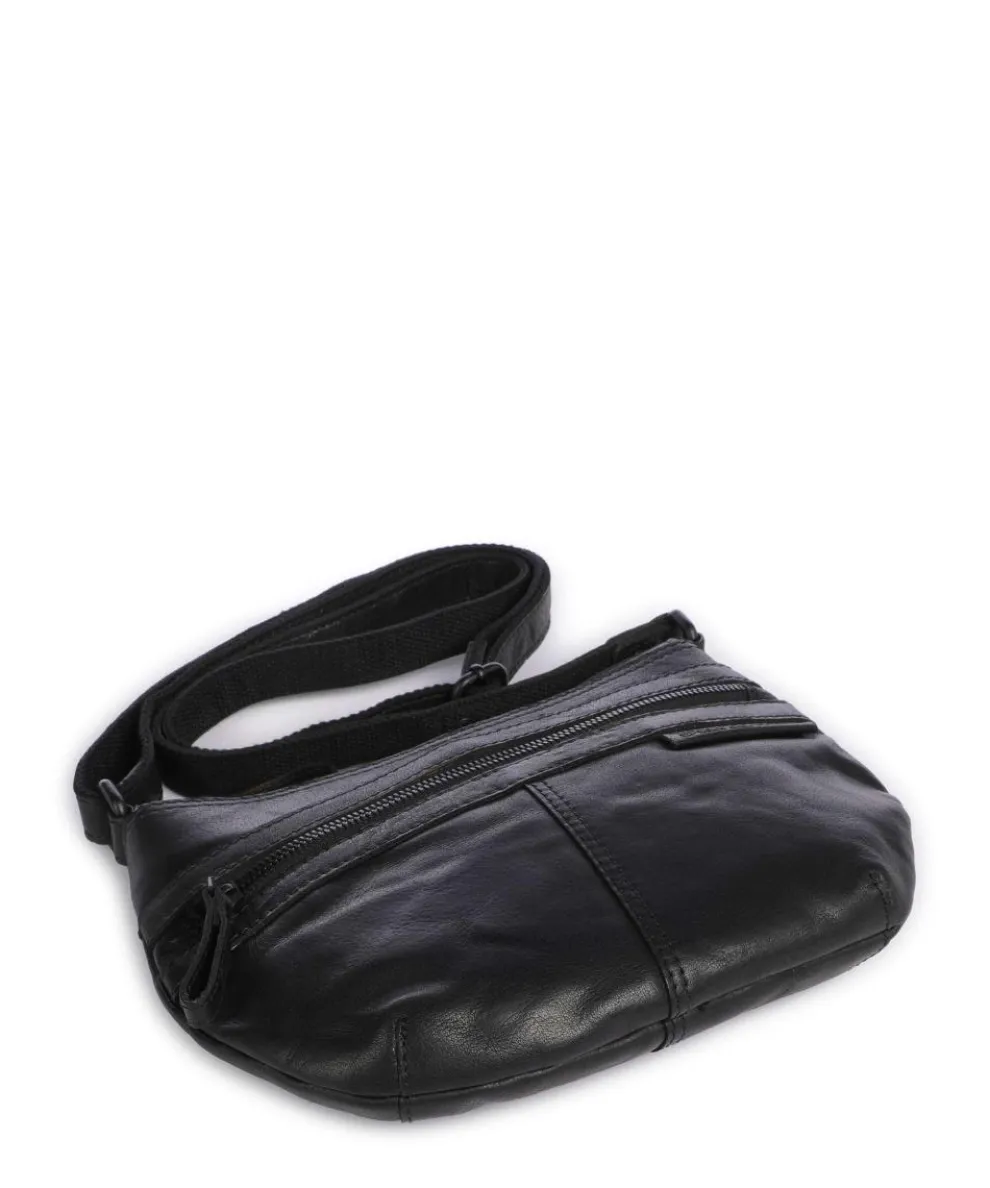 Bronco Camreen Umhängetasche genarbtes Leder schwarz