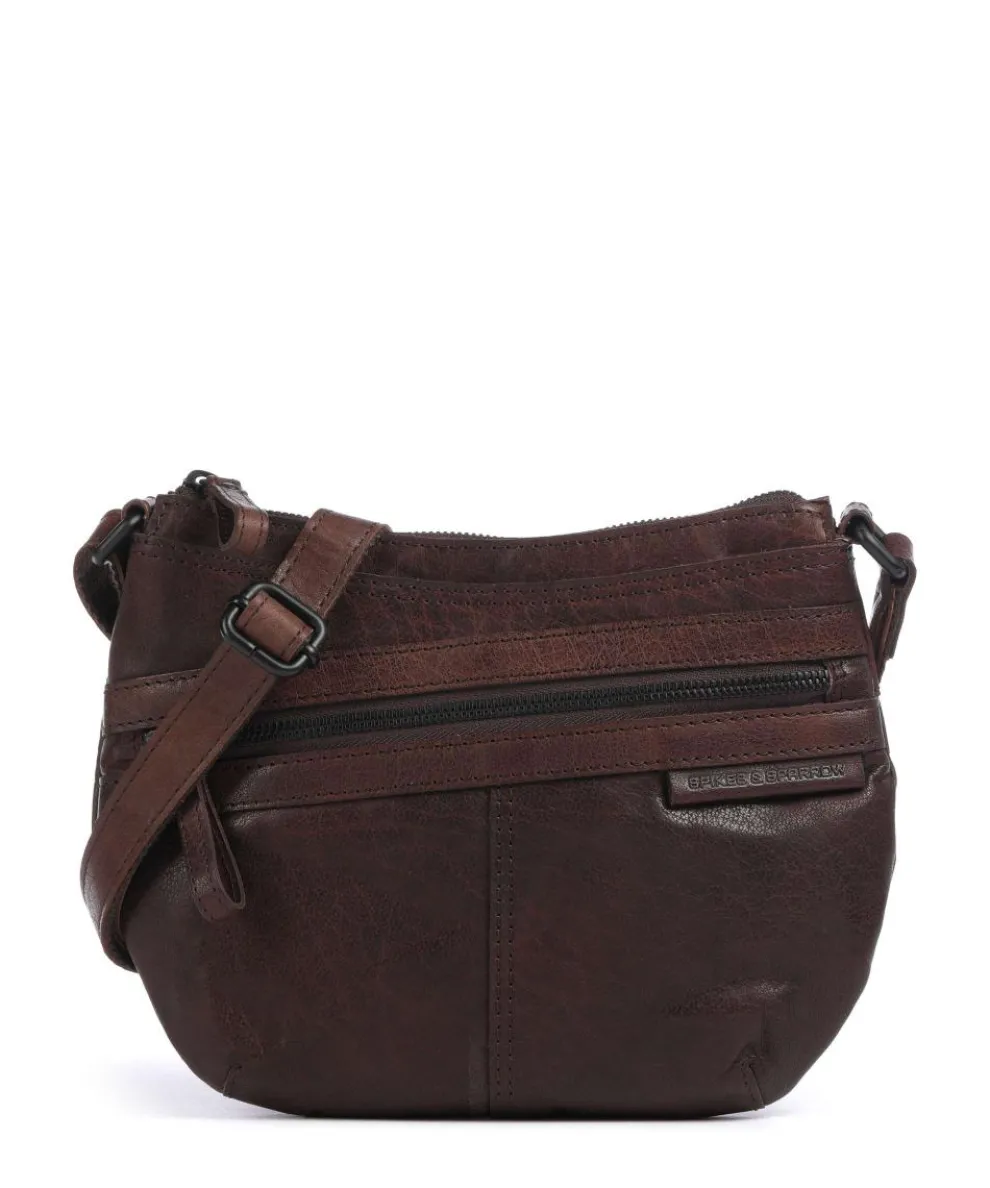 Bronco Camreen Umhängetasche genarbtes Leder dunkelbraun