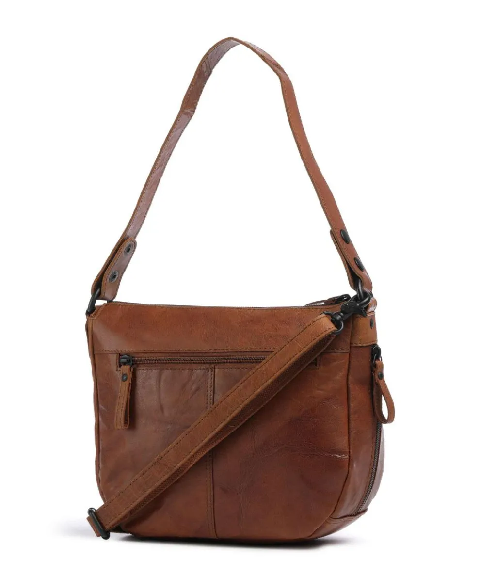 Bronco Carmen Schultertasche fein genarbtes Leder cognac