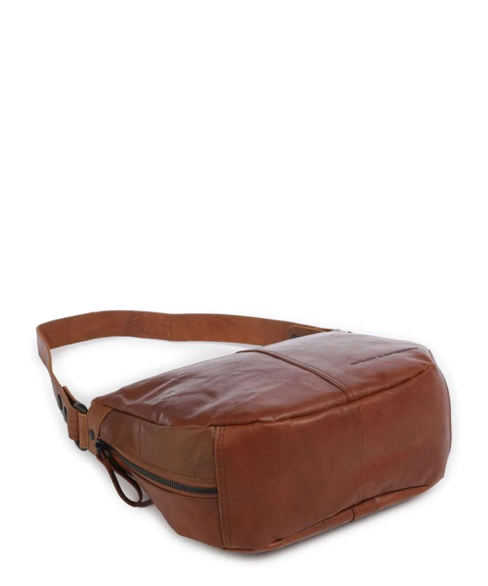 Bronco Carmen Schultertasche fein genarbtes Leder cognac