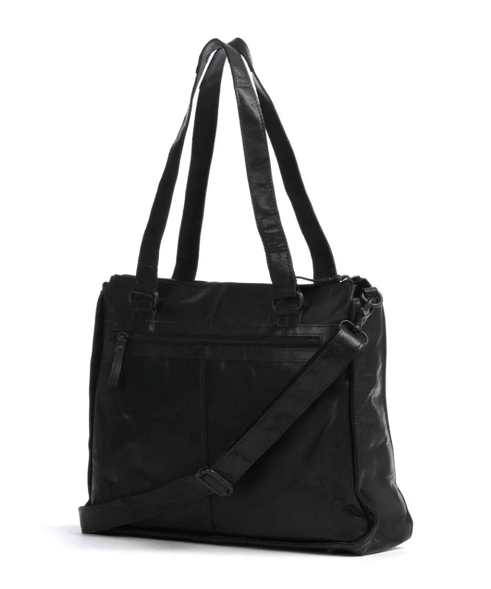 Bronco Ceciley Laptoptasche 15″ genarbtes Leder schwarz