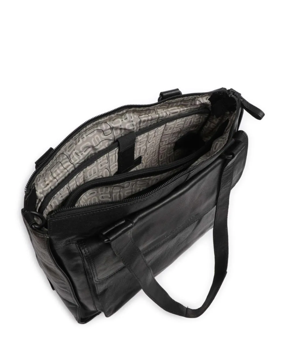 Bronco Ceciley Laptoptasche 15″ genarbtes Leder schwarz
