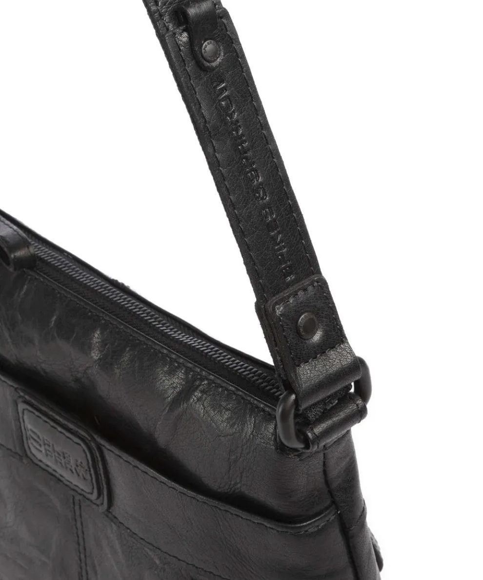 Bronco Deborah Umhängetasche fein genarbtes Leder schwarz