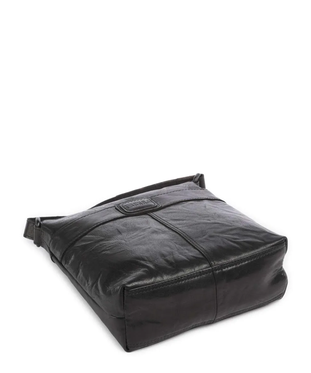 Bronco Deborah Umhängetasche fein genarbtes Leder schwarz