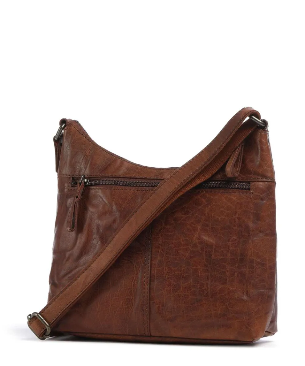 Bronco Elien Umhängetasche fein genarbtes Leder cognac