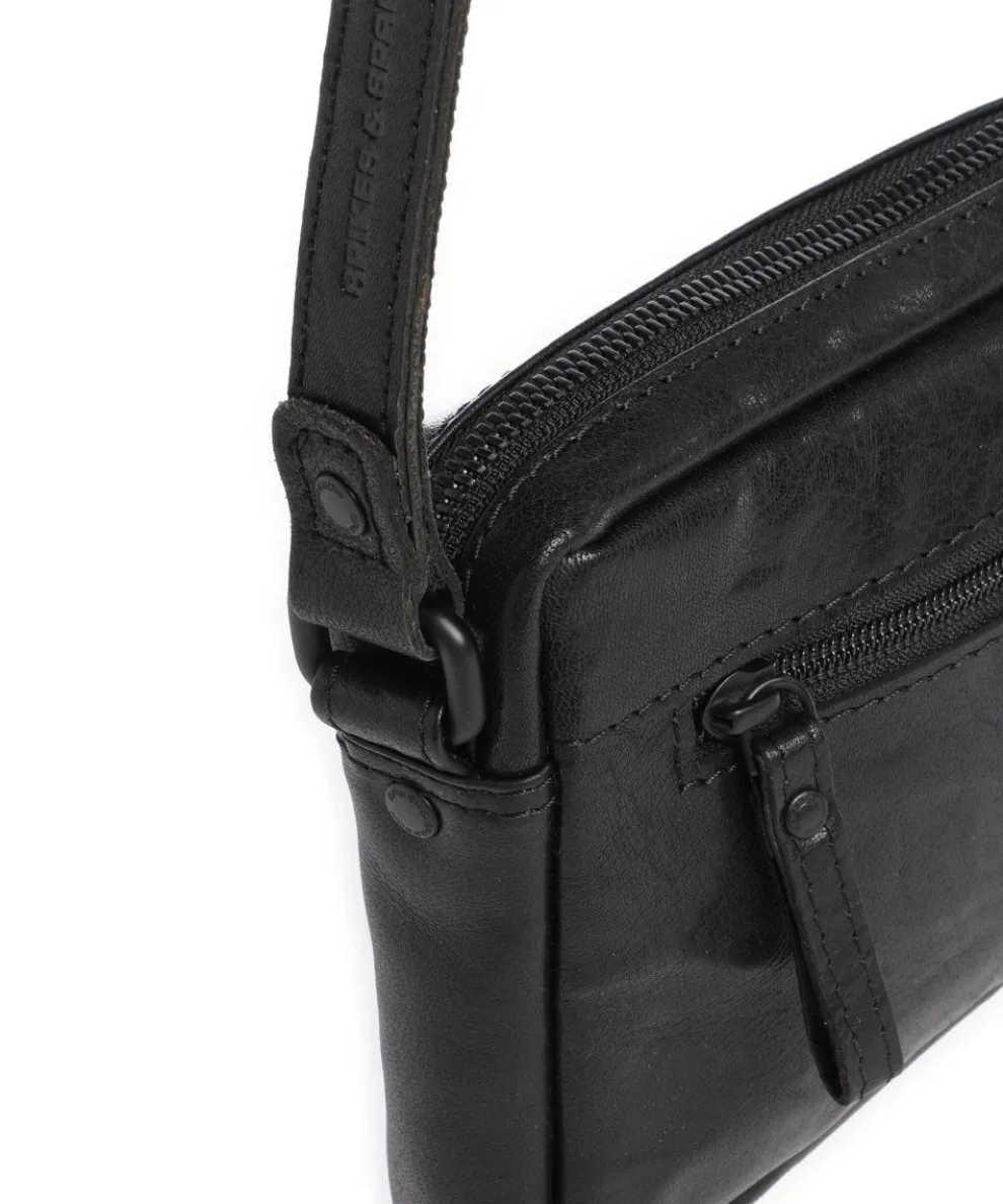 Bronco Eva Umhängetasche fein genarbtes Leder schwarz