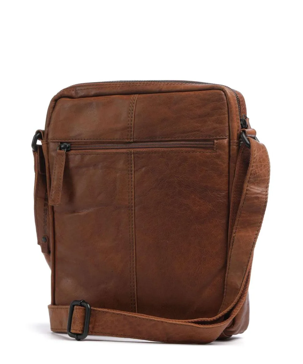 Bronco Jayed Umhängetasche 13″ genarbtes Leder braun