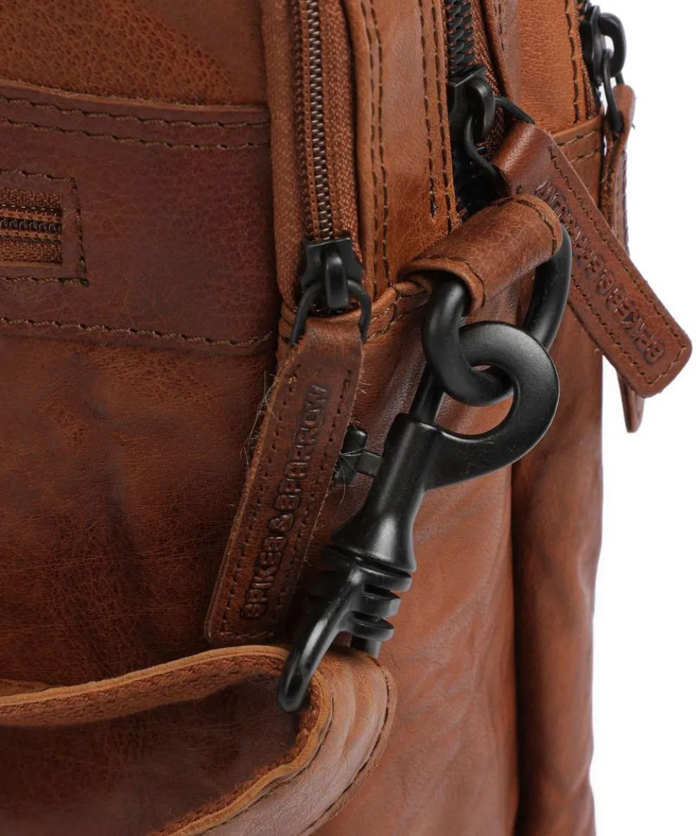 Bronco Kharter Laptoptasche 15″ genarbtes Leder braun