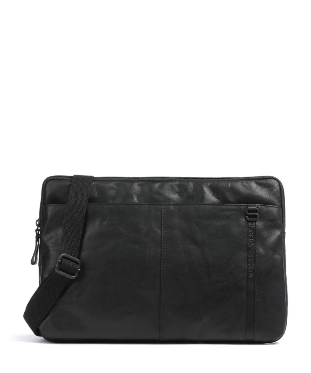 Bronco Laptoptasche 15″ fein genarbtes Leder schwarz