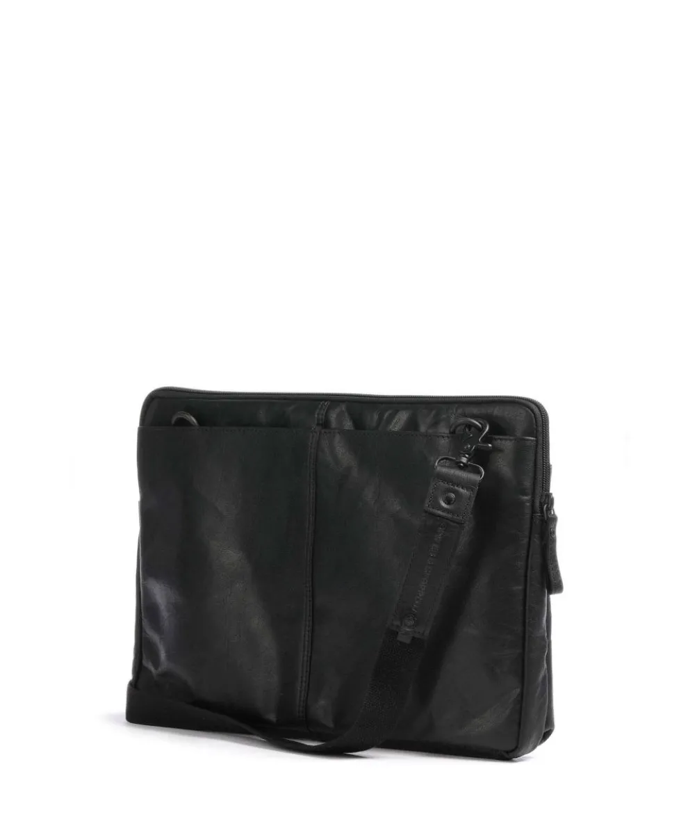 Bronco Laptoptasche 15″ fein genarbtes Leder schwarz