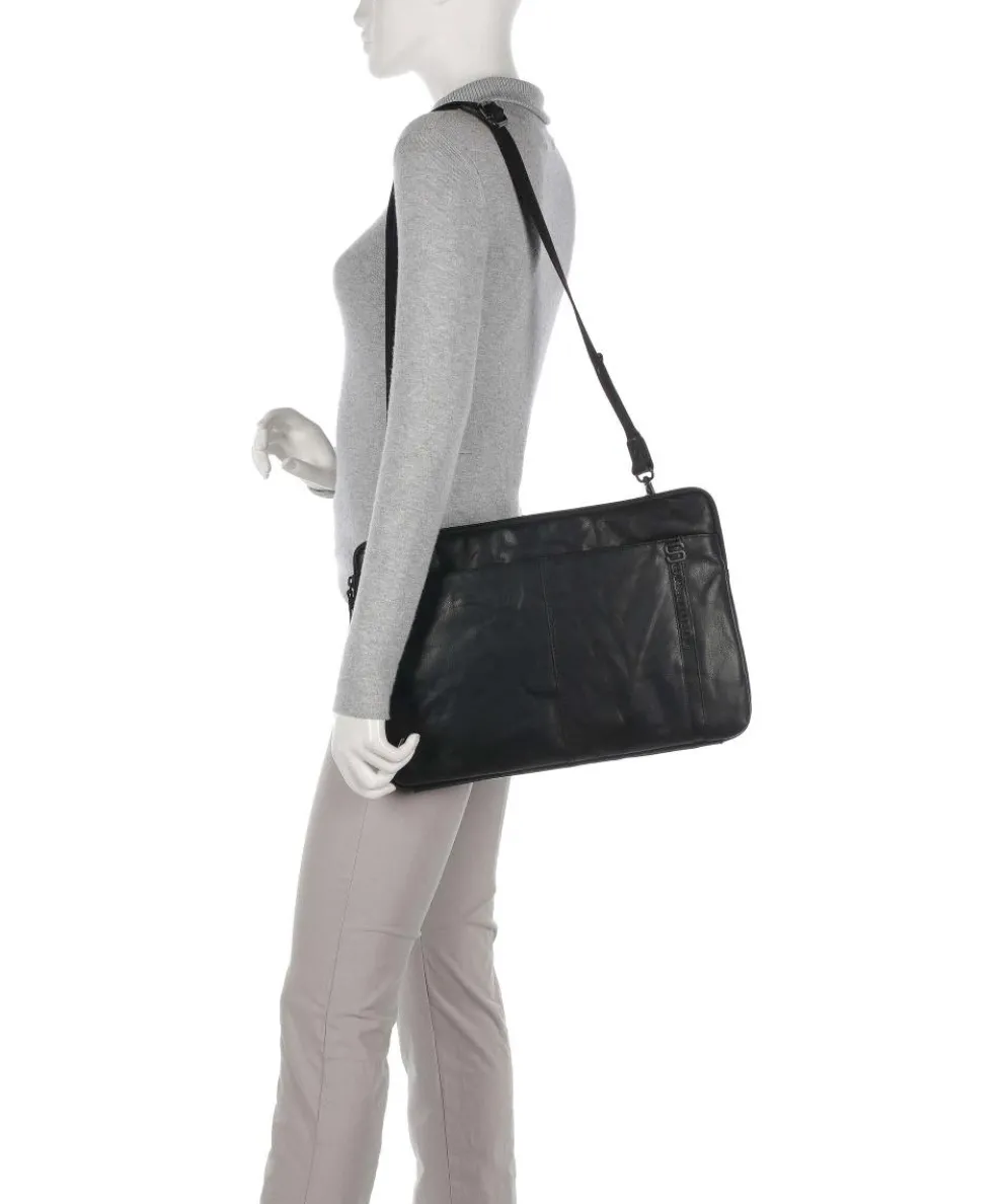 Bronco Laptoptasche 15″ fein genarbtes Leder schwarz