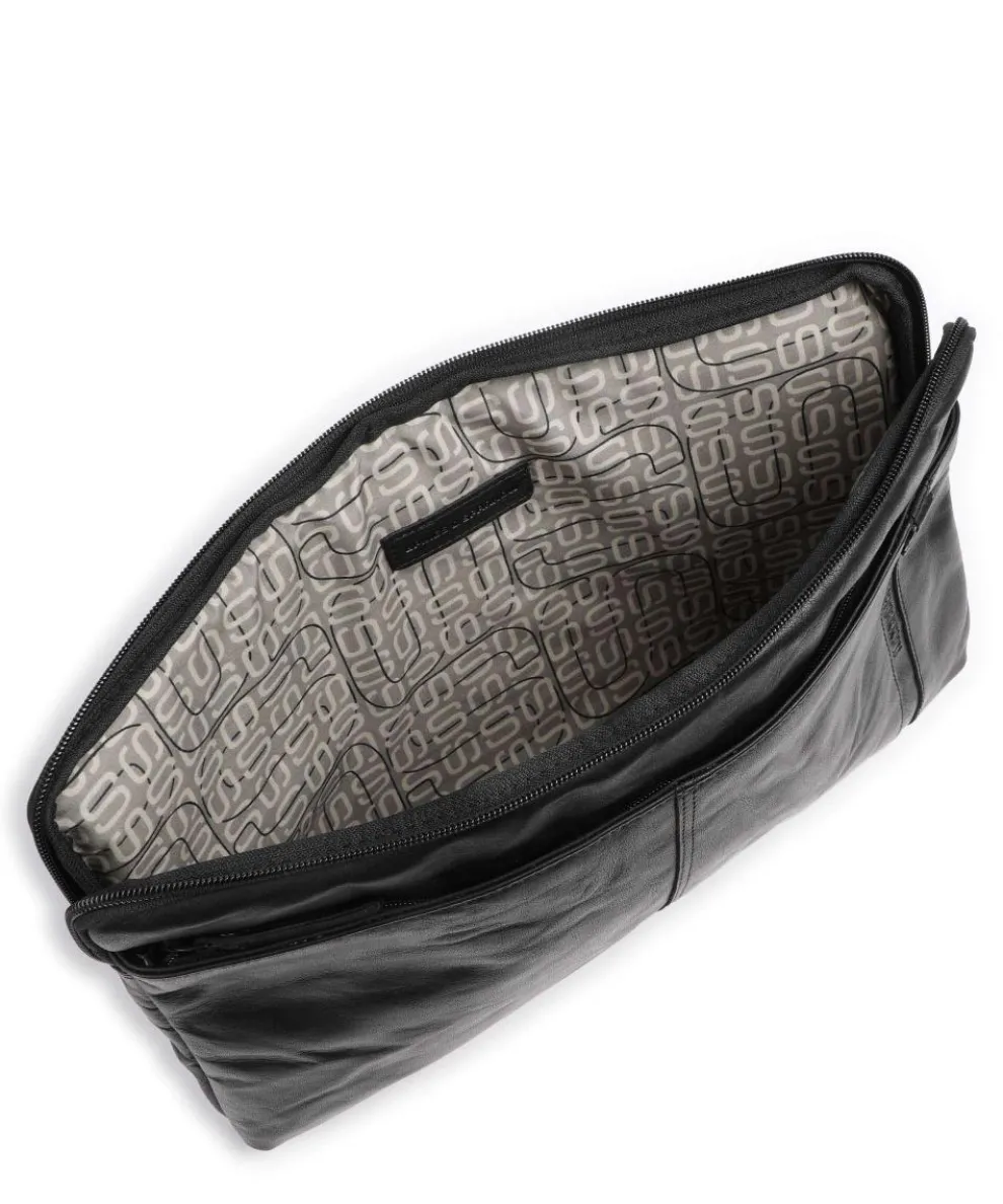 Bronco Laptoptasche 15″ fein genarbtes Leder schwarz