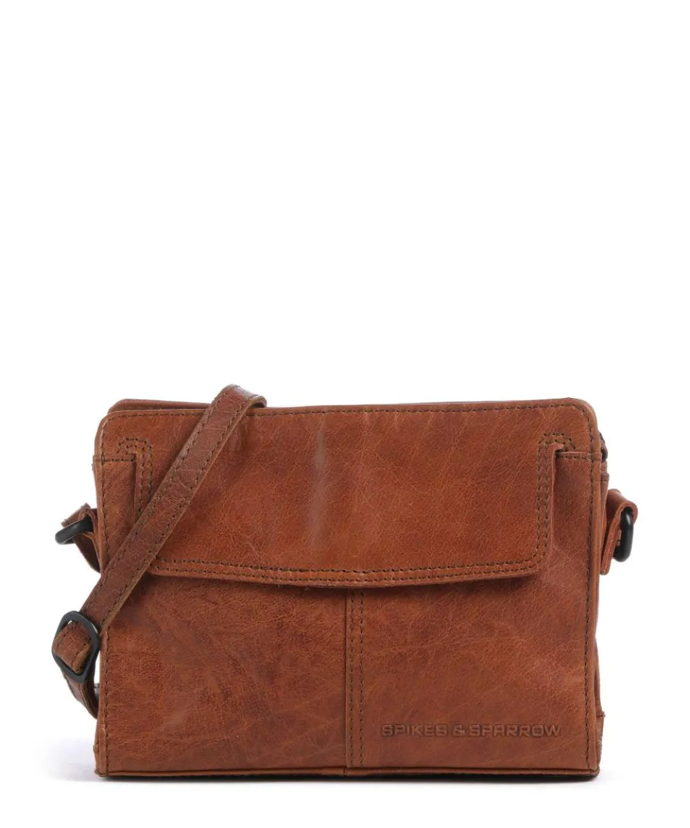 Bronco Leyla Umhängetasche fein genarbtes Leder cognac