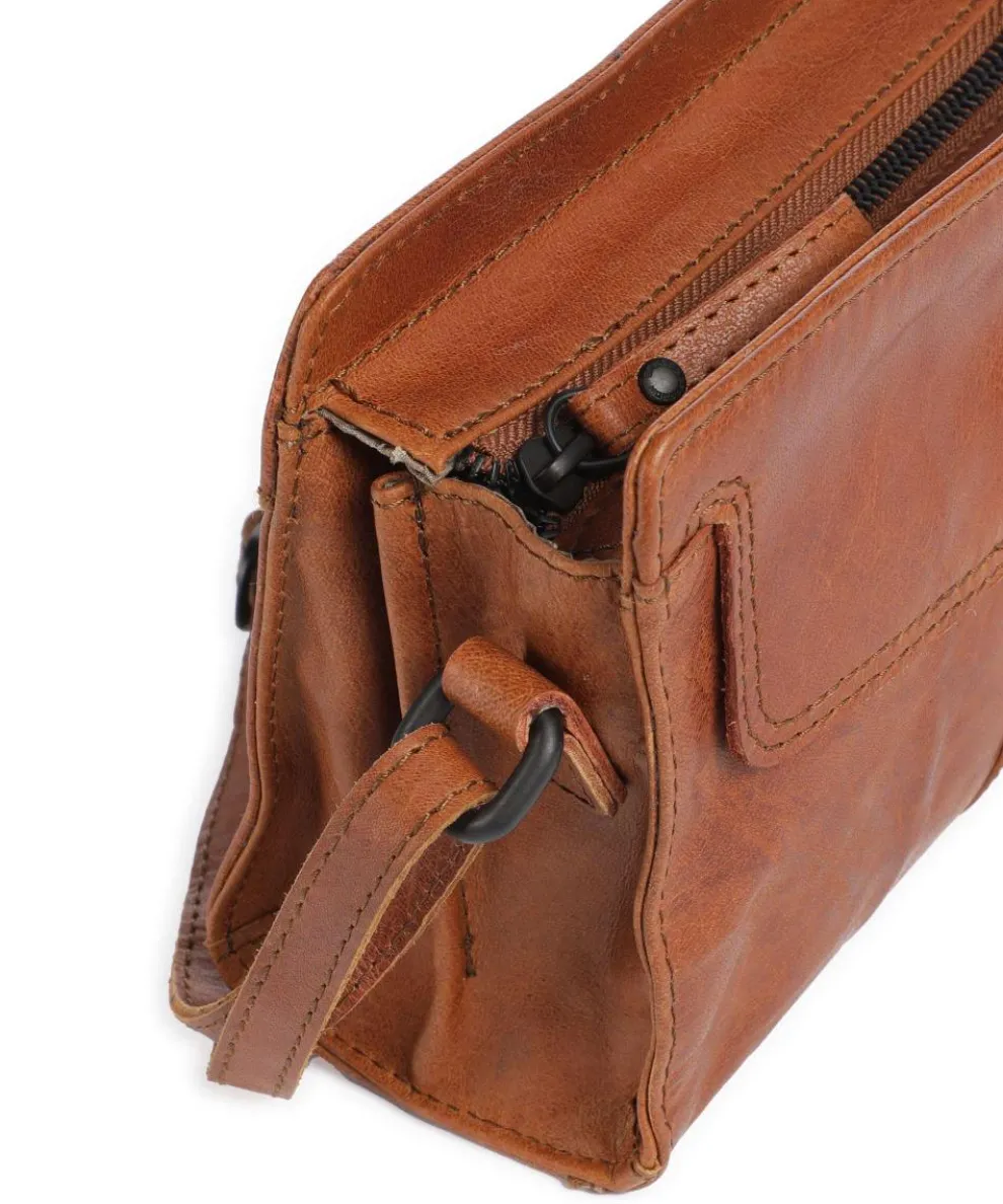 Bronco Leyla Umhängetasche fein genarbtes Leder cognac