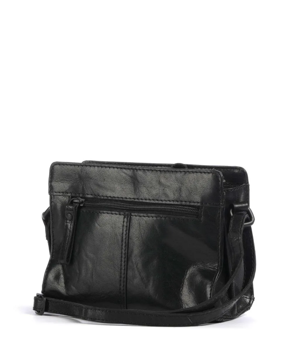 Bronco Leyla Umhängetasche fein genarbtes Leder schwarz