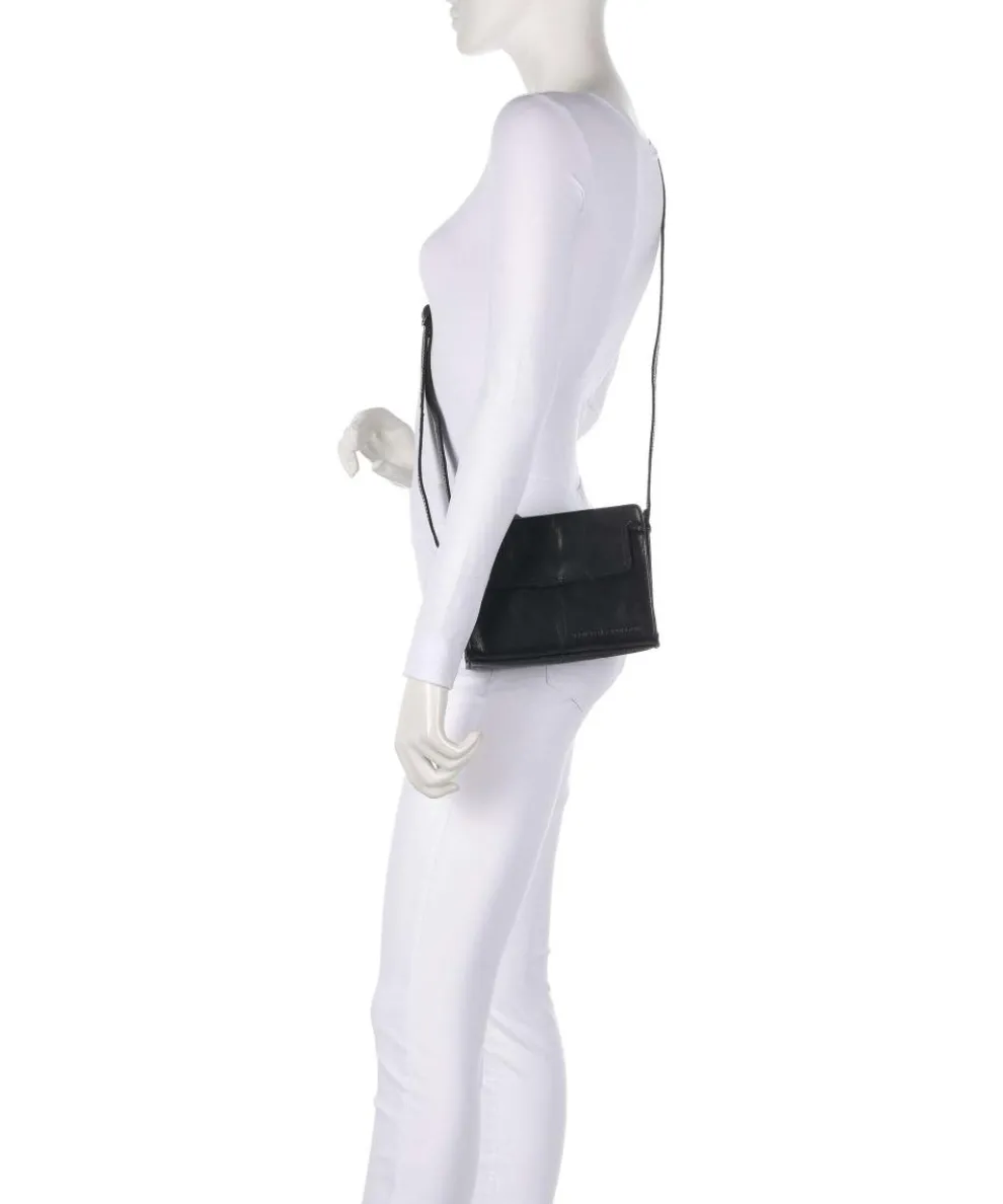 Bronco Leyla Umhängetasche fein genarbtes Leder schwarz