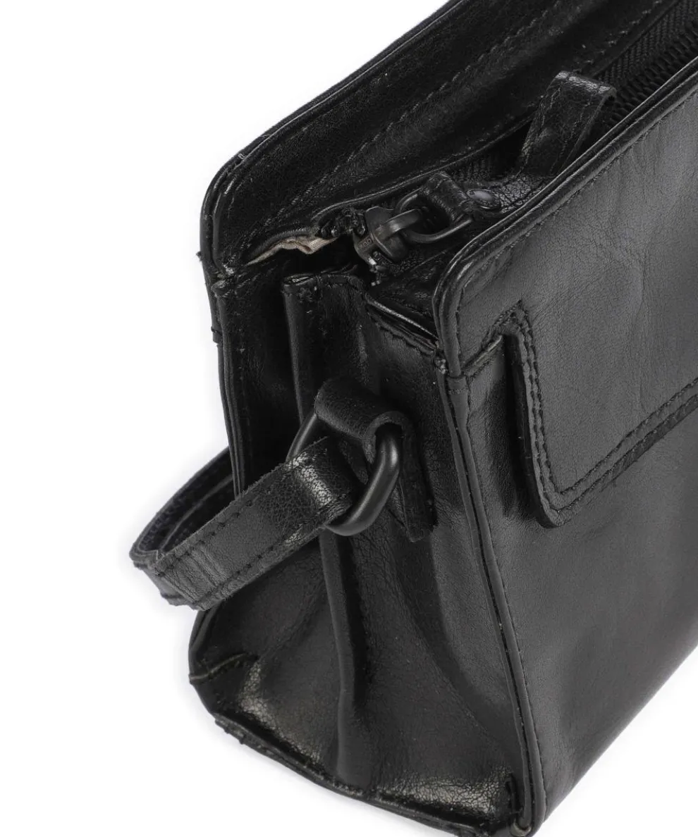 Bronco Leyla Umhängetasche fein genarbtes Leder schwarz