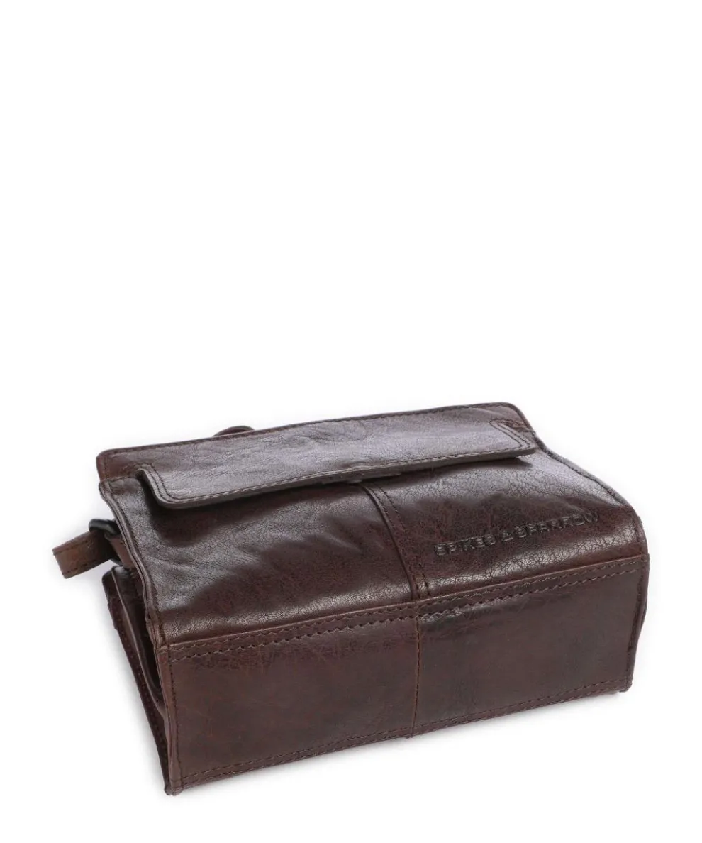 Bronco Leyla Umhängetasche fein genarbtes Leder dunkelbraun