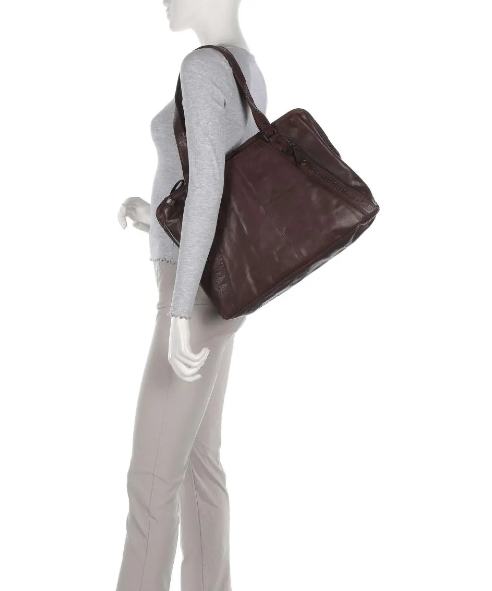 Bronco Lilian Laptoptasche 15″ fein genarbtes Leder dunkelbraun