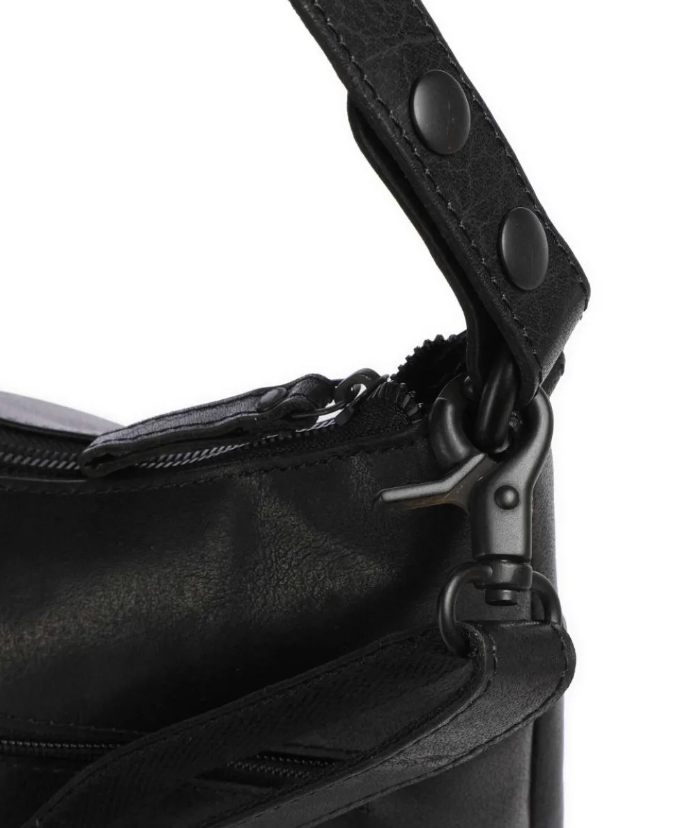 Bronco Sherrill Beuteltasche fein genarbtes Leder schwarz