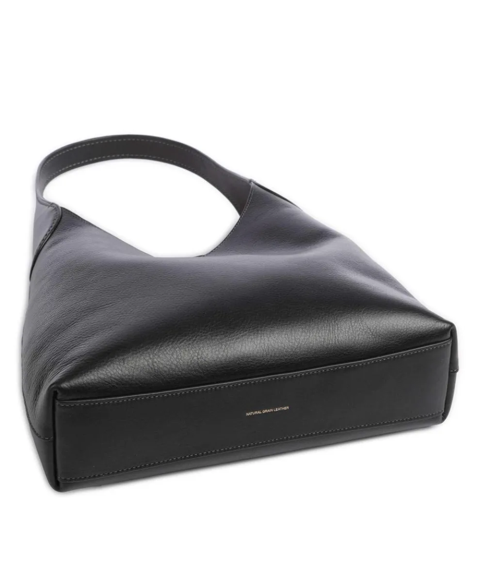 Brooklyn 28 Beuteltasche fein genarbtes Leder schwarz