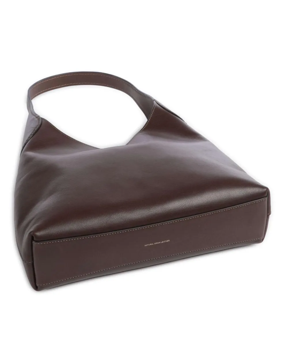 Brooklyn 28 Beuteltasche fein genarbtes Leder dunkelbraun