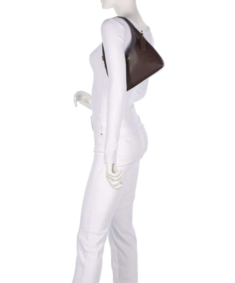 Brooklyn 23 Schultertasche fein genarbtes Leder dunkelbraun