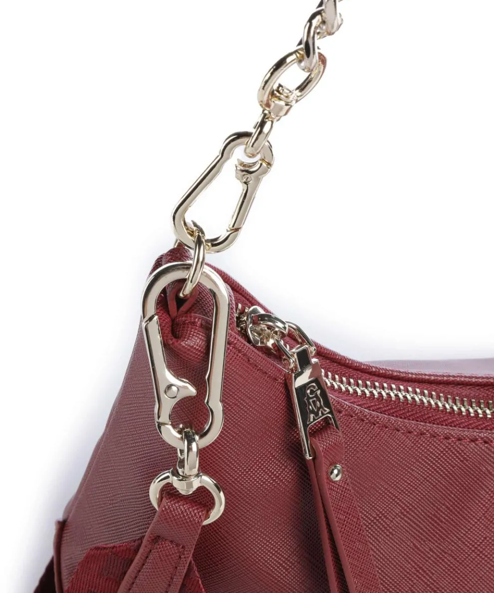 BSIN Schultertasche Lederimitat dunkelrot