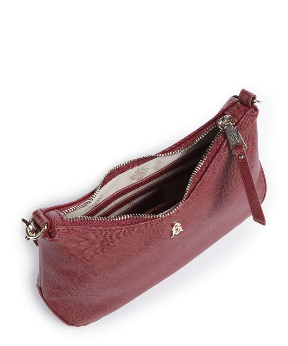 BSIN Schultertasche Lederimitat dunkelrot