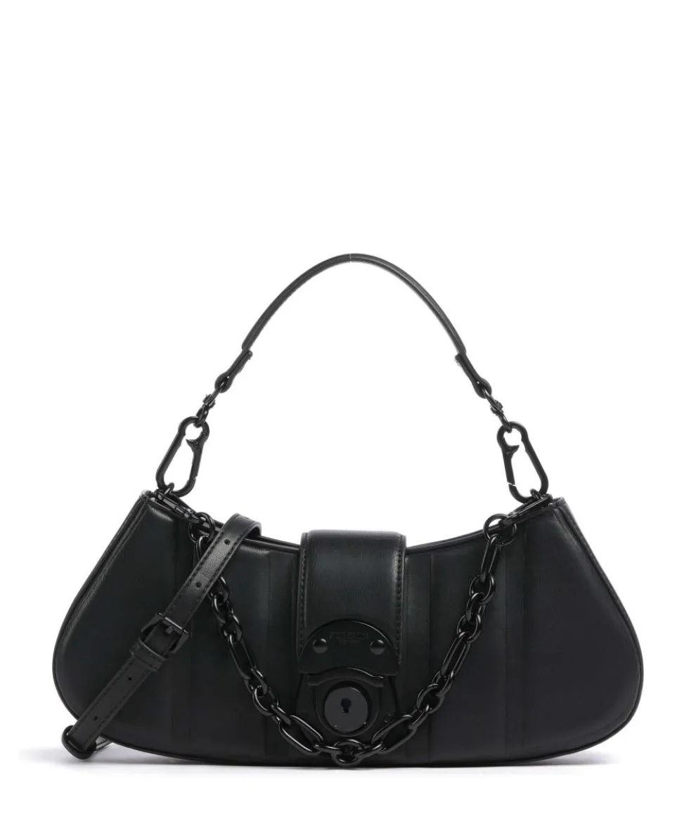 BTWYLA Schultertasche Lederimitat schwarz