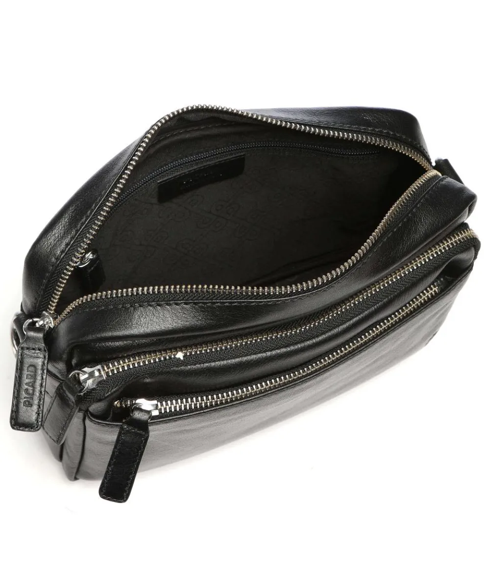 Buddy Umhängetasche Büffelleder schwarz