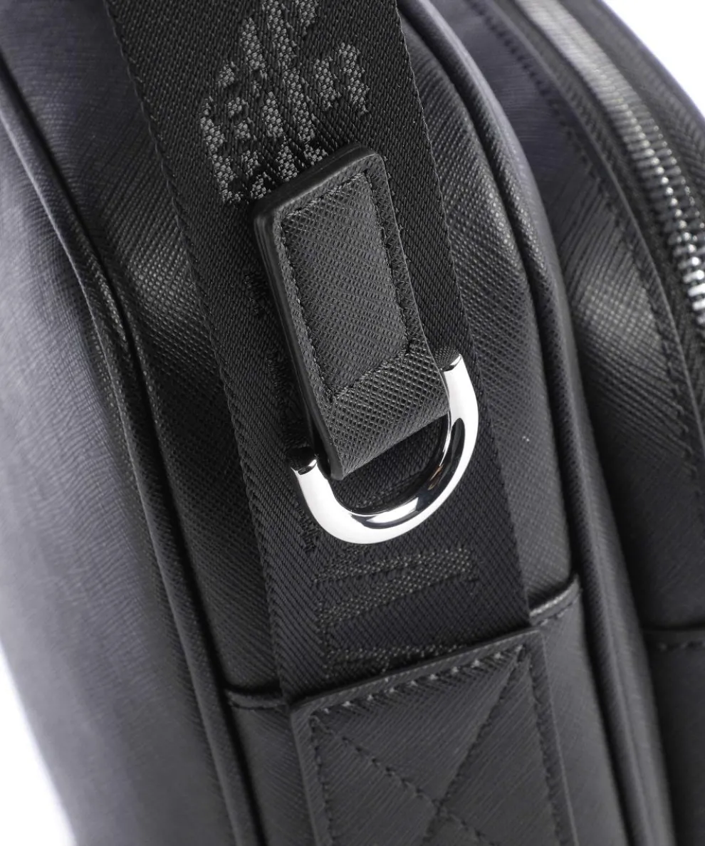 Business Regenerated Umhängetasche Lederimitat schwarz