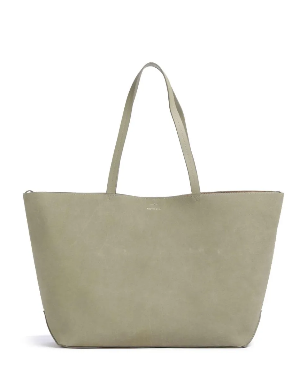 Pija Shopper aufgerautes Kalbsleder graugrün