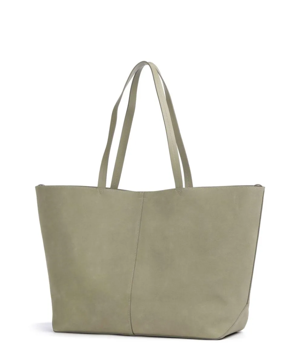 Pija Shopper aufgerautes Kalbsleder graugrün