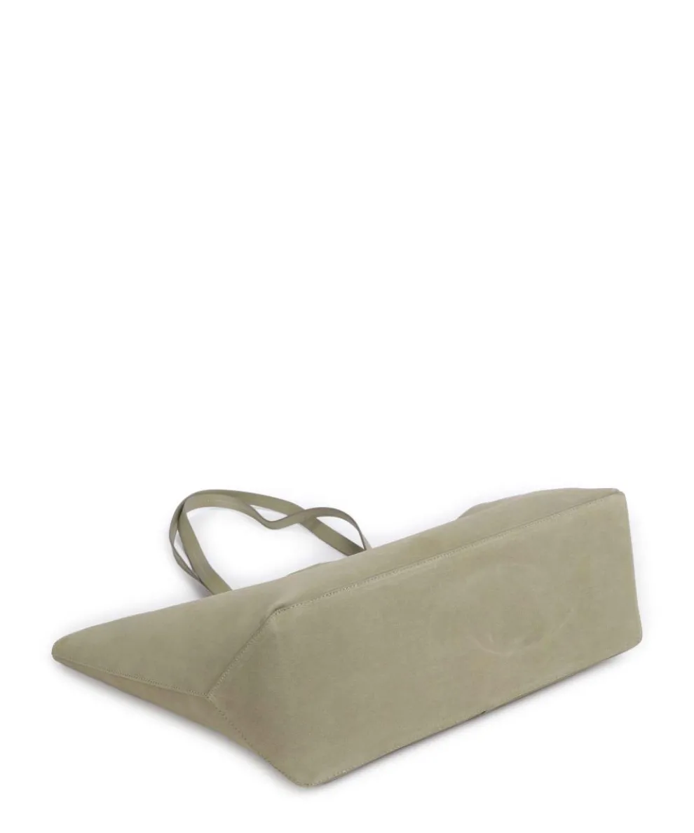 Pija Shopper aufgerautes Kalbsleder graugrün