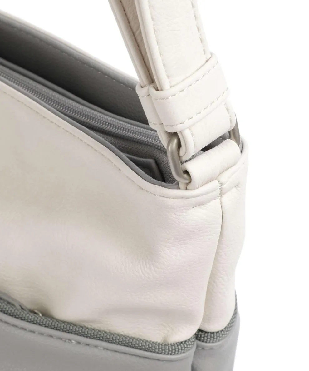 Jana J10 Schultertasche Lederimitat grau/weiß