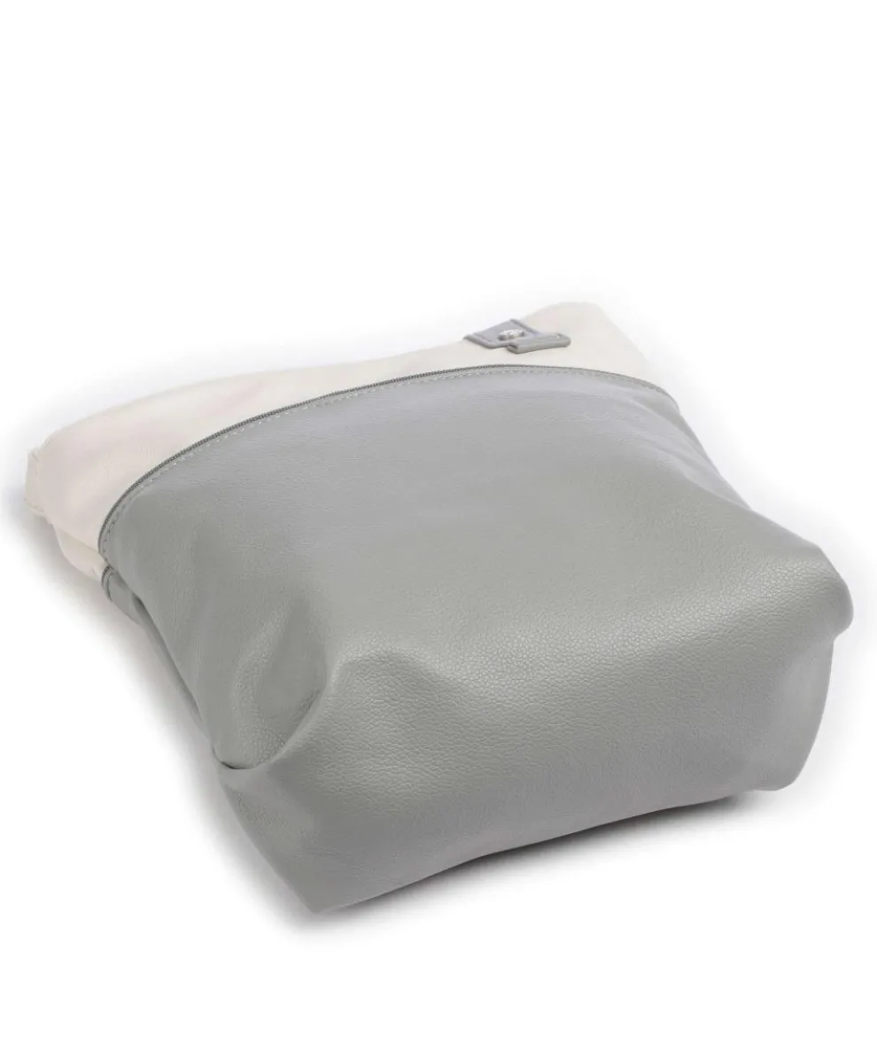 Jana J10 Schultertasche Lederimitat grau/weiß