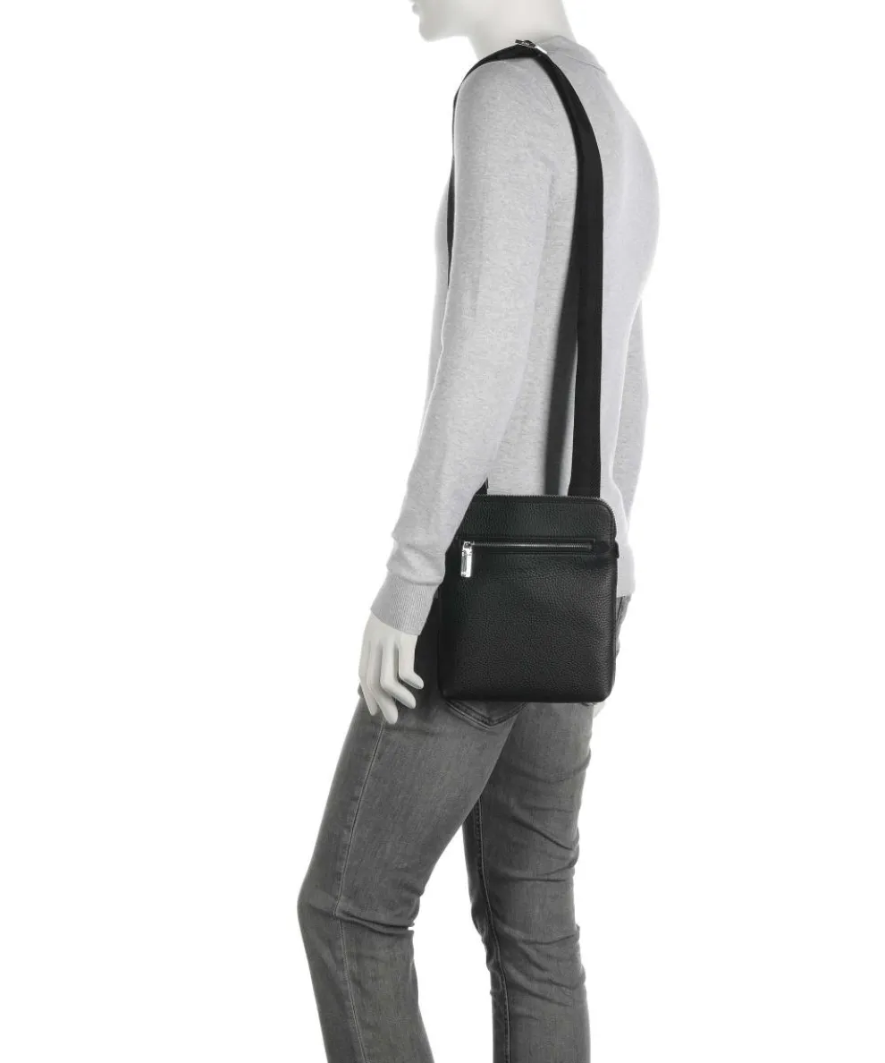 Crosstown Umhängetasche genarbtes Rindsleder schwarz