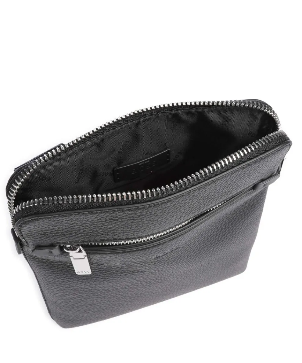 Crosstown Umhängetasche genarbtes Rindsleder schwarz