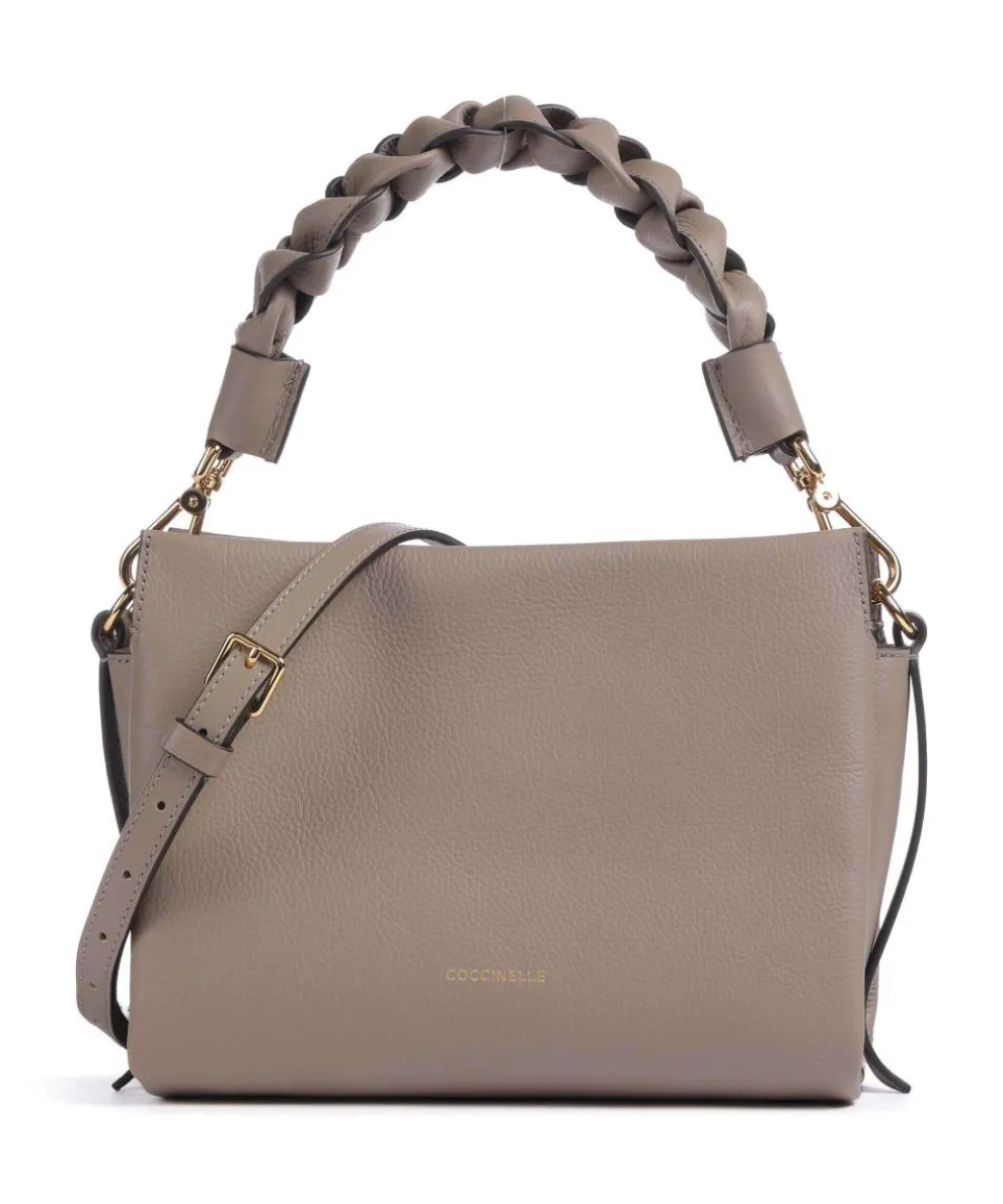 Boheme Grana Double Handtasche genarbtes Leder taupe